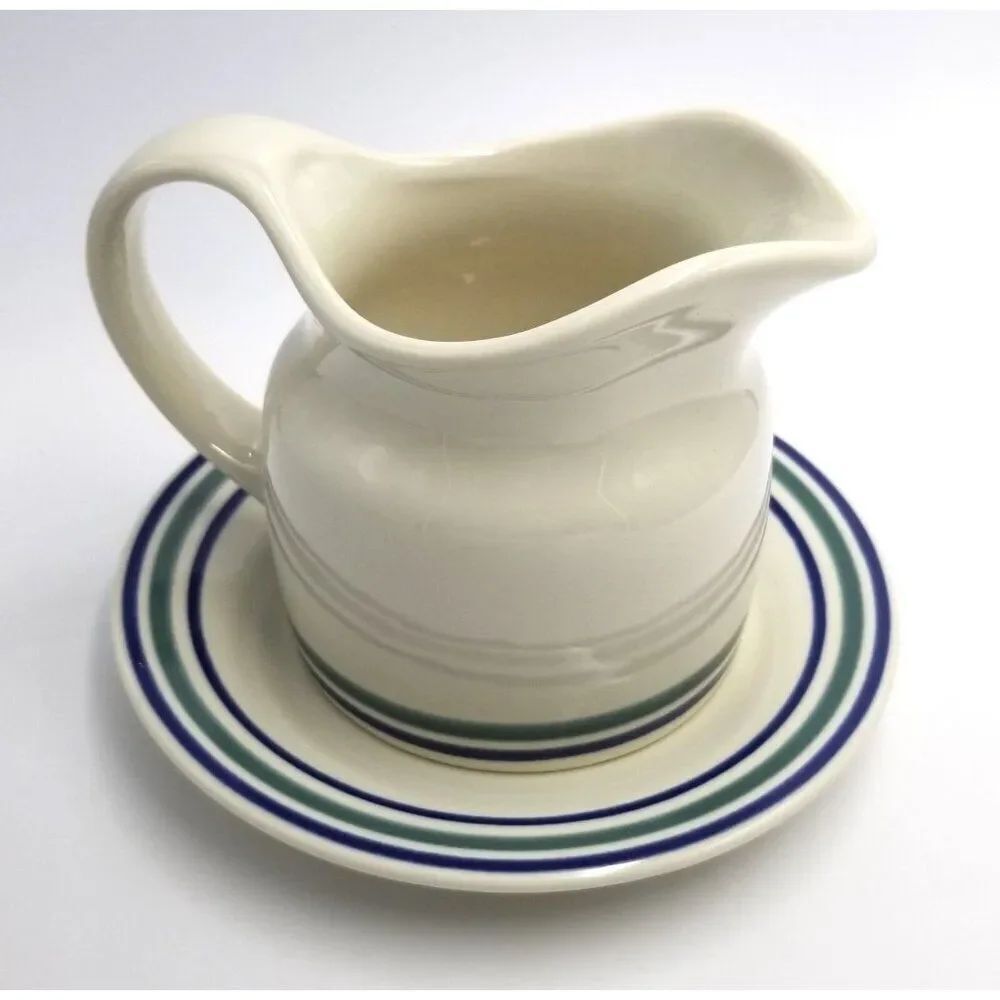 Pfaltzgraff Riverview Perennials Gravy Boat and Underplate Vintage New in Box